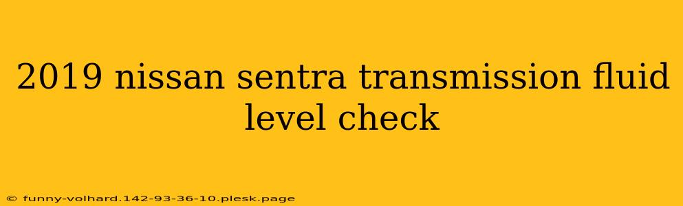 2019 nissan sentra transmission fluid level check