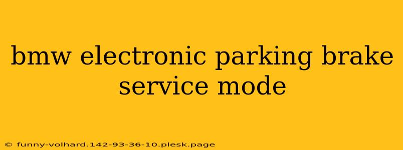 bmw electronic parking brake service mode