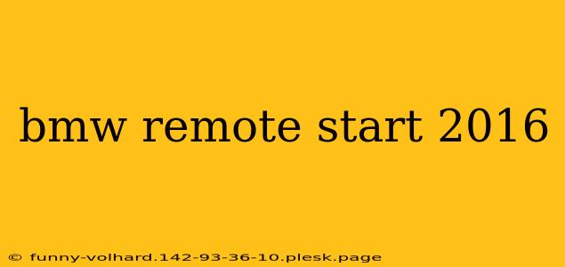 bmw remote start 2016