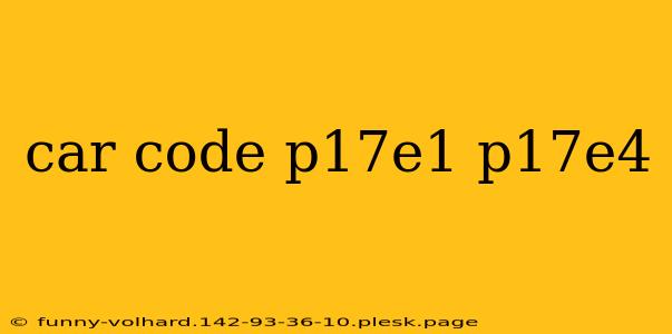 car code p17e1 p17e4