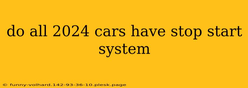 do all 2024 cars have stop start system