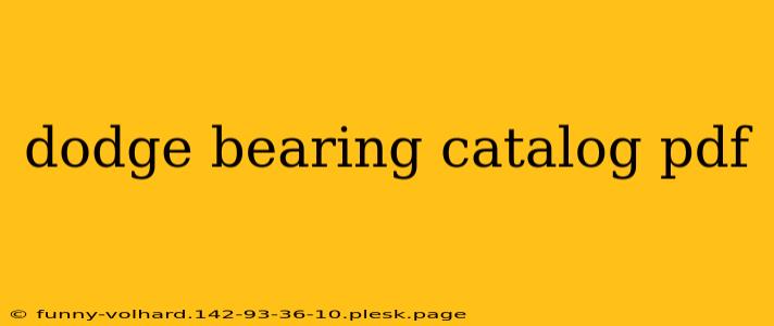 dodge bearing catalog pdf