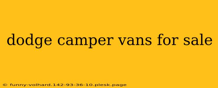 dodge camper vans for sale