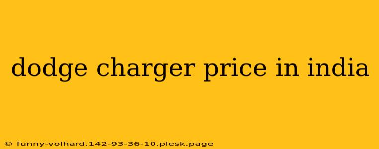 dodge charger price in india