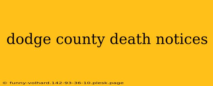 dodge county death notices