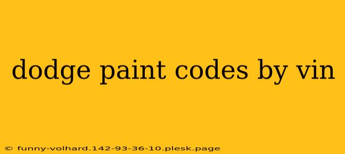 dodge paint codes by vin