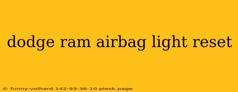 dodge ram airbag light reset