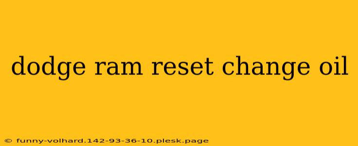 dodge ram reset change oil