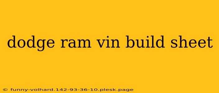 dodge ram vin build sheet