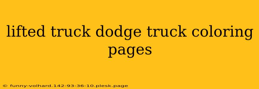 lifted truck dodge truck coloring pages