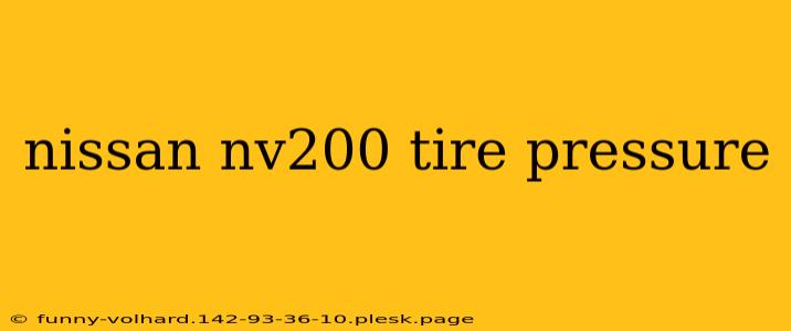 nissan nv200 tire pressure