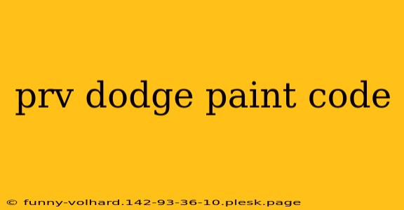 prv dodge paint code