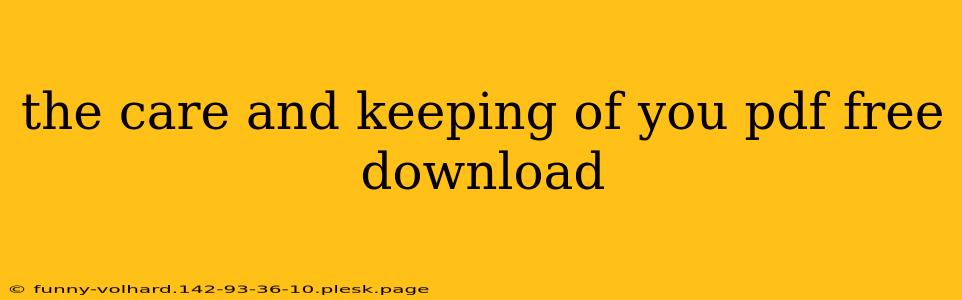 the care and keeping of you pdf free download