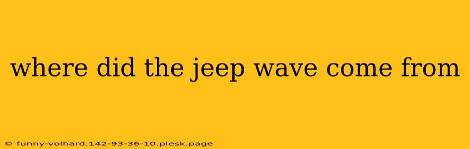 where did the jeep wave come from